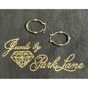 Park Lane " Impromtu " Silver And Gold Tone Pierced Earrings Hinged Closure J328